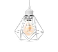 Wmmner Diamond-Shaped Lamp Creative Simplicity Chandelier Elegant Vintage Hanging Lights Fashionable Romantic Ceiling Lighting Fixture for Kitchen, Bedside Indoor Rustic Teahouse Café/White