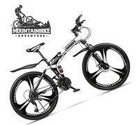 Wmmner Dual-Suspension Foldable Mountain Bike 26 inch for Adult Men and Women, Boy Girl Off-Road Mountain Bicycle with Disc Brake, High Carbon Steel Frame & Adjustable Seat,6 Spoke Yellow,27 Speed/3 S