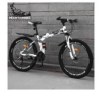 Wmmner Dual Suspension Mountain Trail Bike 24 inch for Adult Men and Women, Foldable Mountain Bicycle with Disc Brakes, High Carbon Steel Frame & Adjustable Seat,Black 6 Spoke,21 Speed/White Spoke/21