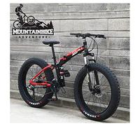 Wmmner Dual-Suspension Mountain Trail Bike for Adults Men Women, Fat Tire Anti-Slip Mountain Bicycle with Dual Disc Brake, Foldable High Carbon Steel Frame & Adjustable Seat,Blue 2,24 inch 7 Speed/Bla