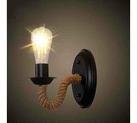 Wmmner E27 Metal Luminaire Retro Wall Lamp European Style Simple Personality Creative Antique Industrial Iron Lamp Vintage Hemp Rope Wall Lights Retro Loft Rope Light Corridor Kitchen Fitting Wall Lam