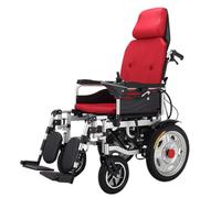Wmmner Electric Wheelchair Folding with Headrest, Portable Power Wheelchair with Reclinable Backrest and Dual Motor for Disabled and Elderly Mobility/Red 20A