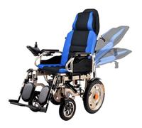 Wmmner Electric Wheelchair with Headrest, Foldable Power Wheelchair for Adults, Adjustable Backrest and Pedal Angle, Weight Capacity 120Kg/Blue 12A