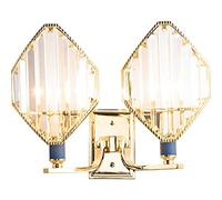 Wmmner Elegant French Crystal Wall Sconce Light - Modern Full Copper Double Head Lamp for Bedroom Dining Room and Hallway,