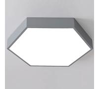 Wmmner Energy Saving Minimalist Ceiling Fixture Colorarons Polygonal Panel Lights Ultra-Thin Geometric Flat Lamp 3 Variable Light Flush-Mounted for Entryway Bedroom Foyer/Ash/11.8In