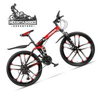 Wmmner Faltbares Mountainbike Mit Zwei Aufhängungen 26 Zoll Für Erwachsene Männer Und Frauen, Offroad-Mountainbike Für Jungen Und Mädchen Mit Scheibenbremse, Rahmen Aus Kohlenstoffstahl Und Verstellba