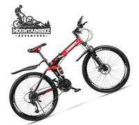 Wmmner Faltbares Mountainbike Mit Zwei Aufhängungen 26 Zoll Für Erwachsene Männer Und Frauen, Offroad-Mountainbike Für Jungen Und Mädchen Mit Scheibenbremse, Rahmen Aus Kohlenstoffstahl Und Verstellba