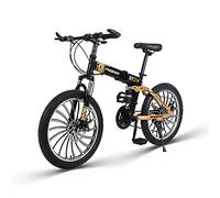 Wmmner Faltrad, 20-Zoll-Cross-Country-Mountainbike Mit Variabler Geschwindigkeit Für Studenten Mit Doppelter Stoßdämpfung, Für Zuhause, Büro, Kofferraum/Gold/20 Zoll