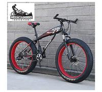Wmmner Fat Tire Hardtail Mountain Bikes with Front Suspension for Adults Men Women, 4" Wide Tires Anti-Slip Mountain Bicycle, High-Carbon Steel Dual Disc Brake Bike,New White,24 inch 21 Speed/Black2/2