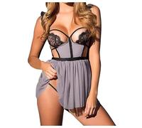 Wmmner Flash s of The Day hot Red Lingerie for Women Sets Women Full Bodystocking See Through Sheer Hooded Bodysuit Catsuit Lingerie Sets Blue Women's hot Lace/Grey/L