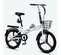 Wmmner Foldable Mountain Bike for Adults - High-Carbon Steel Frame Folding Bikes, Adjustable Height Folding Mountain Bike with Front and Rear Mudguards/C/16In
