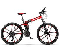 Wmmner Foldable Mountainbike 24/26 Inches Mountain Bicycle Men's Adjustable Seat High-Carbon Steel Hardtail Mountain Bike,24-St/21Stage Shift/24Inches