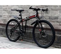 Wmmner Folding Mountain Bike 21 Speed, 24/26 Inch, Mechanical Disc System, Adjustable Saddle Height/B/24In