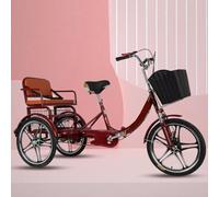 Wmmner Folding Tricycle for Adult,Tricycle Rickshaw with Pedals,Mobility Trike with Back Seat for Senior,Hydraulic Front Fork,Front and Rear Brakes,3 Wheels Bicycle,Cruiser Trike with Integrated Wheel