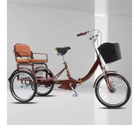 Wmmner Folding Tricycle for Adult,Tricycle Rickshaw with Pedals,Mobility Trike with Back Seat for Senior,Hydraulic Front Fork,Front and Rear Brakes,3 Wheels Bicycle,Cruiser Trike with Integrated Wheel