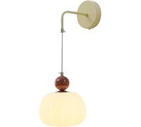 Wmmner French Cream Style Wall Lamp Pumpkin Shaped Wall Lighting Fixture, Light/Red