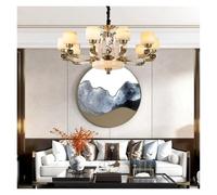 Wmmner Full Copper Chandelier Living Room Dining Room Villa Duplex Chinese,Led Ceiling Lamp/One Color/102Cm