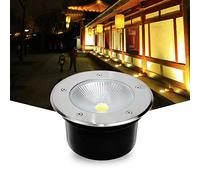 Wmmner Garden Underground Light Led Embedded Ground Lamp Flood Light Ip65 round Wall Washer for Outdoor Plaza Driveway Step Deck Decorative Landscape Lighting (Warm White 30W) (Warm White 15W)/White/1
