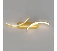Wmmner Geometric Linear Wall Lamp Modern Led Wall Light Slim Metal Strip Wall Sconce with Gold Finish for Bedroom Bedside Living Room Study Room Corridor Entryway Restaurant Wall Mounted Lamp(Warm Lig