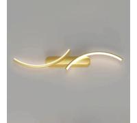 Wmmner Geometric Linear Wall Lamp Modern Led Wall Light Slim Metal Strip Wall Sconce with Gold Finish for Bedroom Bedside Living Room Study Room Corridor Entryway Restaurant Wall Mounted Lamp(Warm Lig