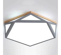 Wmmner Geometric Side Emitting Ceiling Lightarons Bright Fixtures Led Flush Mount Lighting Personalized with Wood Flat Lamp for Closet Dining Room Foyer Kids' Room/Ash/42Cm