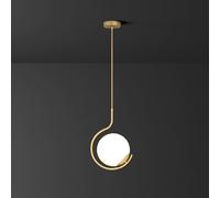 Wmmner Glass Ball Pendent Lamp Led Dimmable Brass Suspended Chandelier Modern Home Living Room Hallway Ceiling Hanging Light,Chandelier/H15Cm