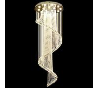 Wmmner Hanging Lamp, Stair Chandelier Villa Hollowed Out High Pavilion Rotating Crystal Living Room Duplex Long Chandelier,Led Ceiling Lamp