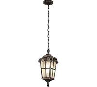 Wmmner Hanging Lantern Outdoor Light Traditional Style Exterior Chandelier Glass Lampshade Garden Hallway Balcony Gazebo Villa Grapes Frame Adjustable Hanging Lamp
