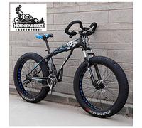 Wmmner Hardtail Fat Tire Mountainbike Für Erwachsene, Männer Frauen Mountainbike Mit Dual Disc Brake, High Carbon Steel Front Suspension All Terrain Mountain Bike, New Red, 26 Zoll 7 Speed/Neues Blau/