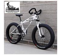 Wmmner Hardtail Fat Tire Mountainbike Für Erwachsene, Männer Frauen Mountainbike Mit Dual Disc Brake, High Carbon Steel Front Suspension All Terrain Mountain Bike, New Red, 26 Zoll 7 Speed/Weiß/24 Zol