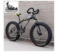 Wmmner Hardtail Fat Tire Mountainbike Für Erwachsene, Männer Frauen Mountainbike Mit Dual Disc Brake, High Carbon Steel Front Suspension All Terrain Mountain Bike, New Red, 26 Zoll 7 Speed/Neues Gelb/