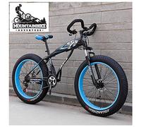 Wmmner Hardtail Fat Tire Mountainbike Für Erwachsene, Männer Frauen Mountainbike Mit Dual Disc Brake, High Carbon Steel Front Suspension All Terrain Mountain Bike, New Red, 26 Zoll 7 Speed/Blau/26 Zol