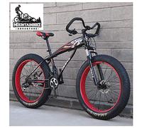 Wmmner Hardtail Fat Tire Mountainbike Für Erwachsene, Männer Frauen Mountainbike Mit Dual Disc Brake, High Carbon Steel Front Suspension All Terrain Mountain Bike, New Red, 26 Zoll 7 Speed/Rot/26 Zoll