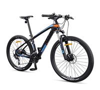 Wmmner Hardtail Mountain Bike 27.5 inch 27 Speed for Men Women, Boys Girls Front Suspension Mountain Bicycle with Hydraulic Disc Brake, Carbon Fiber Adult Anti-Slip Bikes,Black Orange