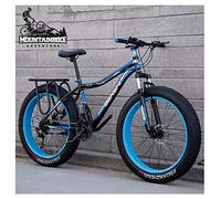 Wmmner Hardtail Mountain Bike with Front Suspension Mechanical Disc Brake for Adults Men Women, High-Carbon Steel All Terrain Fat Tire Mountain Bike, Anti-Slip Bicycle,Green 2,24 inch 21 Speed/Blue/26