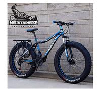 Wmmner Hardtail Mountain Bike with Front Suspension Mechanical Disc Brake for Adults Men Women, High-Carbon Steel All Terrain Fat Tire Mountain Bike, Anti-Slip Bicycle,Green 2,24 inch 21 Speed/Blue 2/