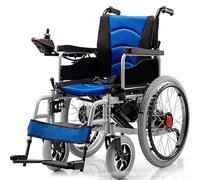 Wmmner Heavy Duty Electric Wheelchair with Headrest,Folding and Lightweight Portable Powerchair With,Mobility Chair Remote Control 20 Ah Battery15 Kmph 500W (2 X 250W) Dual Motor Alumiframe/Blue/22Inc