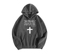 Wmmner Hoodie Men Normal Isnt Coming Back Letter Printed Oversized Classic Draw Stpocket Long Sleeve Hooded Sweatshirt Outdoor Casual Fashion Fresh Look/K Gray/s