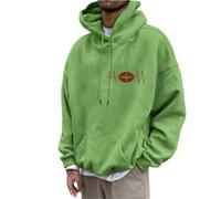 Wmmner Hoodie Tops Mens Sweatshirts Rugby Football Graphic Pullover Hoodies Long Sleeve Hooded Sweatshirt Sport Training Activewear Fall Winter Warm Jumper Blouse Outdoor Walking Loungewear/#17 Green/