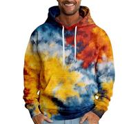 Wmmner Hoodies for Men Fashion Tie-Dye Loose Fit, Draw Stpocket Casual Styles Modern Stylish Hooded Sweatshirt Fall and Winter Leisure Outdoor Tops Jacket/Orange/3Xl
