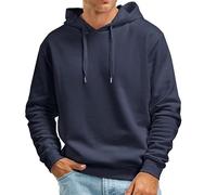 Wmmner Hoodies for Men Solid Color Hooded Casual Fall Long Sleeve Sweatshirts Fashion Cotton Pullover Tops Sport Clothing/K Blue Hoodies for Men/M