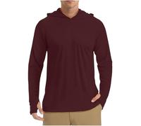 Wmmner Hoodies for Men Uk Solid Colour Sweatshirt Long Sleeve Pullover Tops with Thumb Hole Jumper Blouse Upf 50+ Sun Protection Hoodie Lightweight Hooded Blouses Sport Activewear Moisture Wicking/Win