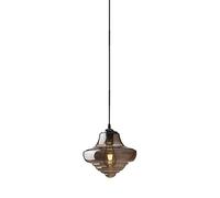 Wmmner Industrial Grey Glass Light Modern Ceiling Hanging Lamp, Black Metal Single Suspended Lighting Fixture, Kitchen Island Dining Room Bedroom Decor Small Chaners/a