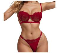 Wmmner Items 1P Lace Bodysuit Lingerie hot Long Sleeve Bodysuit Party Shirred Bottoming Blouse Tops Lingerie Sets for Women UK Red Women's Fishnet Cut Out/Rd2/s