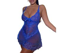 Wmmner Items Black Lingerie Set hot Hollow Out Teddy Bodycon Jumpsuit Women's Lingerie Sets Suspenders Women hot Patent Leather Bodysuit 's s of The Day/Blue/M