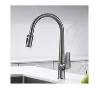 Wmmner Kitchen Faucet with Pull Down Sprayer,High Arc Single Handle Kitchen Sink Faucet with 4-Modes,Hot and Cold Water 360° Swivel Kitchen Sink Taps,Black/Grey/a