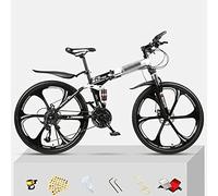 Wmmner Klappbares Mountainbike 21/24/27 Geschwindigkeit 26 Zoll Räder Dual Disc Brake Stahlrahmen Fahrrad Für Männer Frau Erwachsene Und Jugendliche/Weiß/21 Geschwindigkeit/Weiß/21 Geschwindigkeit