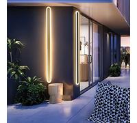 Wmmner Led Long Strip Wall Lights Oval Outdoor Wall Sconce Fixture Modern Wall Lighting Fixture Lamps - Ip54 Anti Rust Waterproof/Gold/100Cm 32W