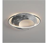 Wmmner Led Moon Ceiling Lamps Corridor Aisle Planet Moon Lamp Personality Flush Mount Ceiling Lighting Fixture Compatible with a Warm Living Room and Bedroom,Led Ceiling Lamp/Black 60Cm/Stepless Dimmi