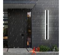 Wmmner Led Outdoor Motion Sensor Wall Light - Ip65 Waterproof Long Sconce, Black 3000K/4000K/6000K, Perfect for Garden, Terrace, Courtyard Lighting, 120Cm Exterior Lamp/B White Light/100Cm